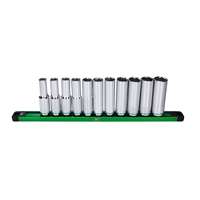 SK Hand Tool 01349 - 11 PC, 6 PT, Deep, Metric Chrome Socket Set  1/2" Drive