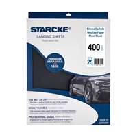 (STE-991A-0400-R25) Silicon Carbide 991A Black 9" x 11" Wet/Dry Paper Plain Sheet P400 25ct Retail Pk R 991A-P0400-R25