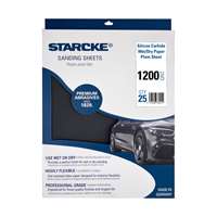 (STE-991A-1200-R25) Silicon Carbide 991A Black 9" x 11" Wet/Dry Paper Plain Sheet P1200 25ct Retail Pk R 991A-P1200-R25
