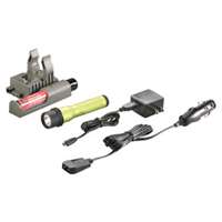 (STL-74359) Strion LED Rechargeable Flashlight with Type A 100V/120V PiggyBack Charger, Lime Green