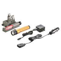(STL-74360) Strion LED Rechargeable Flashlight with Type A 100V/120V PiggyBack Charger, Orange