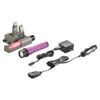 (STL-74362) Strion LED Rechargeable Flashlight with Type A 100V/120V PiggyBack Charger, Purple