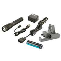 (STL-74619) Strion DS HL Rechargeable Flashlight with Type A 12V DC PiggyBack, Black
