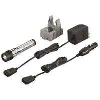 (STL-74777) Strion LED HL Rechargeable Flashlight with 120V AC/12V DC & Holder, Chrome