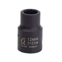 (SUU-212ZM) 1/2" Drive, 12 Pt. Impact Socket, 12mm