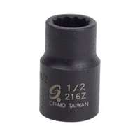 (SUU-216Z) 1/2" Drive, 12 Pt. Impact Socket , 1/2"