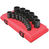 (SUU-2678A) 1/2 IN DR. SAE 12 POINT IMPACT SOCKET SET ON RAIL