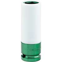 (SUU-28492) 1/2" Drive, Extra Thin Wall Deep Wheel Protector Impact Socket, 3/4" Lt. Green