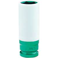 (SUU-28496) 1/2" Drive, Extra Thin Wall Deep Wheel Protector Impact Socket, 7/8" Green