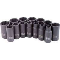 (SUU-3328) 14 Pc. 3/8" Drive Metric Mid-Depth Impact Socket Set