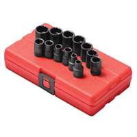 (SUU-3675) 3/8" Dr 12Pt Met Impact Socket Set, 13 Pc.