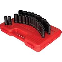 (SUU-5153DD) 29 Pc. 1/2" Drive SAE & Metric Master Double Deep Impact Socket Set