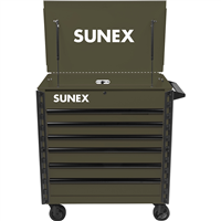 SUNEX TOOLS SUU-8056FDAG Premium Full Drawer Service Cart - ARMY GREEN