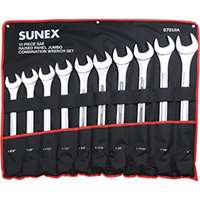 (SUU-97010A) 10 Piece SAE Raised Panel Jumbo Combination Wrench Set