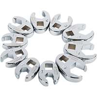 (SUU-9710M) 10 Pc. 3/8" Drive, Fully Polished Metric Flare Nut Crowfoot Wrench Set