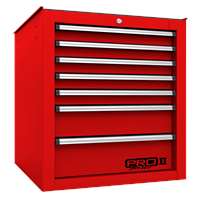 14 1/2"" Pro II 7-Drawer Side Cabinet - Red