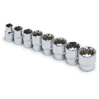 (TTN-15202) 3/8" Dr. Metric Spline Socket Set, 8 pc