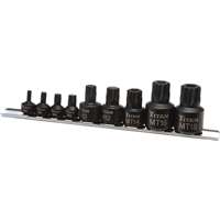 (TTN-16138) 9 Pc. Stubby XZN Triple Square Impact Bit Socket Set