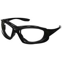 (UVX-S0600) Safety Glasses Seismic Black Frame with Clear Hardcoat Lens and Headband