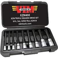(VIM-XZN400) 9 Pc. 4" Long XZN Triple Square Driver Set, S2 Stainless Steel