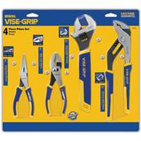 (VSG-2078705P) 4 Pc. Pro-Pliers Set-Long Nose-Slip Joint, Adjustable Wrench, Groove Joint