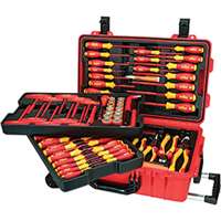 (WIH-32800) 80 Piece Master Electrician's Insulated Tools Set In Rolling Hard Case