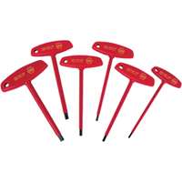 (WIH-33490) 6 Piece Insulated T-Handle Hex Screwdriver Set - Inch