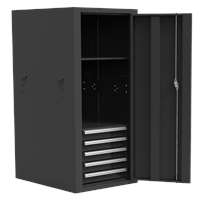22" Pro II 5-Drawer Full Height Side Locker - Black