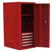 22" Pro II 5-Drawer Full Height Side Locker - Red