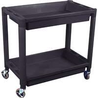 Astro Pneumatic 8330 - Heavy Duty Plastic 2 Shelf Utility Cart - Black
