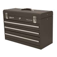 Brown 20" 3 Drawer Friction Toolbox