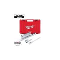 28 pc 1/2" Drive Metric Ratchet and Socket Set with FOUR FLAT™ Sides