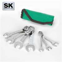SK Tools SKT01489A 7 Piece 12 Point SAE Short SuperKrome Combination Wrench Set