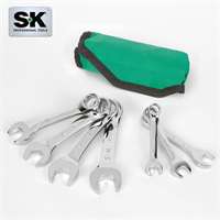 SK Tools SKT01490A 7 Piece 12 Point Metric Short Combination SuperKrome Wrench Set