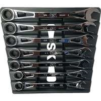 SK Hand Tool 80049 - 7pc SAE X-Frame Ratcheting Wrench Set