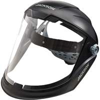 Jackson 14200 - Lightweight Maxview Premium Face Shield With Ratcheting Headgear, Clear Tint, Uncoated, Black