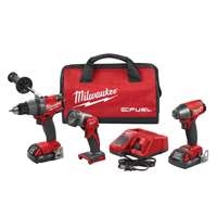 Milwaukee 2891-23 - M18 Fuel 3 Piece Automotive Kit Drill Impact Driver And Light 2 Batteries And Charger