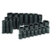 SK Hand Tool 4051 - 1/2" Dr 28pc 6PT SAE Short/Deep Impact Socket Set
