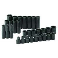 SK Hand Tool 4053 - 1/2" Dr 30pc 6PT Metric Short/Deep Impact Socket Set