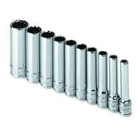 SK Hand Tool 4950 - 1/4" Dr 10pc 12pT SAE Deep Socket Set
