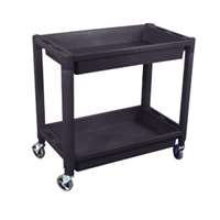 (AST-8330) Heavy Duty Plastic 2-Shelf Utility Cart, Black
