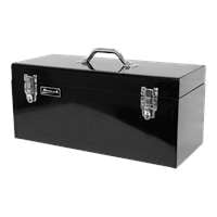 20" Black High Tool Box w/ Black Metal Tray 