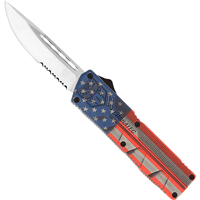 COBRATEC KNIVES COBAFCCTLWDS - AMERICAN FLAG LIGHTWEIGHT DROP SERRATED