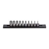 Grip Edge (GET-DDHAM10S)- 10-Piece Metric Low-Profile Hex Driver Set, 1/4" Drive