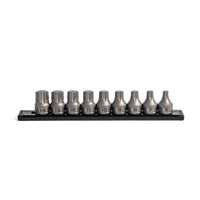 Grip Edge (GET-DDHBM9S)- 9-Piece Metric Low-Profile Hex Driver Bit Set, 3/8" Drive