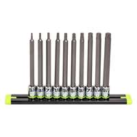 Grip Edge (GET-HAS10LS)- 10-Piece Long SAE Hex Driver Set, 1/4" Drive