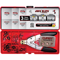 JUST CLIPS JCMAIOTK - All-In-One Kit comes w/ Snap Ring Pliers, ClipKey & 6 sets ea JC & Milwaukee Style 1/4", 3/8" & 1/2"