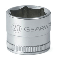 Gearwrench KDT80330 - 3/8” Dr, 6 pt Standard Sockets, MET, 20mm