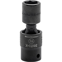 Gearwrench KDT84726 - 1/2" Drive 6 Point Standard X-Core Pinless Impact Universal Metric Socket 16mm