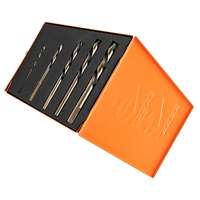 (KNK-5KK10-LH) 5 Piece Fractional Step Point Mechanics Length Left Hand Drill Bit Set